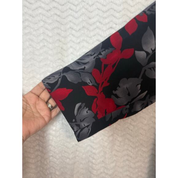 Kim Rogers Button down red black, and gray blouse size 18W - Picture 1 of 5